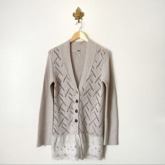 Free People Wool blend Button cardigan Medium - Picture 1 of 7